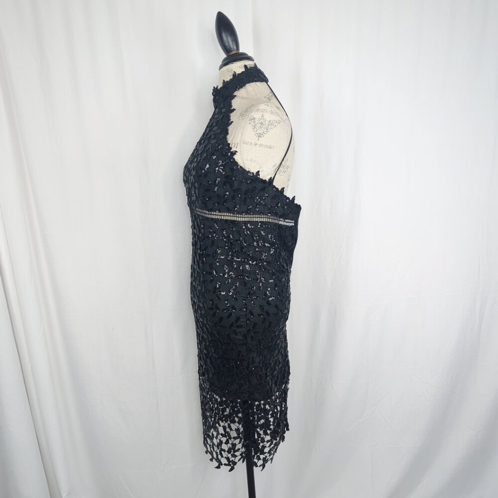 Bardot Black Lace Dress X Small Midi Formal Halter - Picture 6 of 11